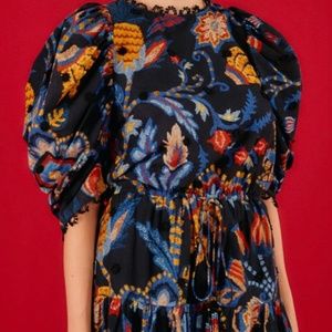 Farm Rio Black Sunset Tapestry mini dress